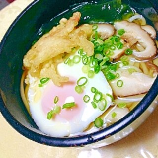 昨夜の残りでかき揚げうどん